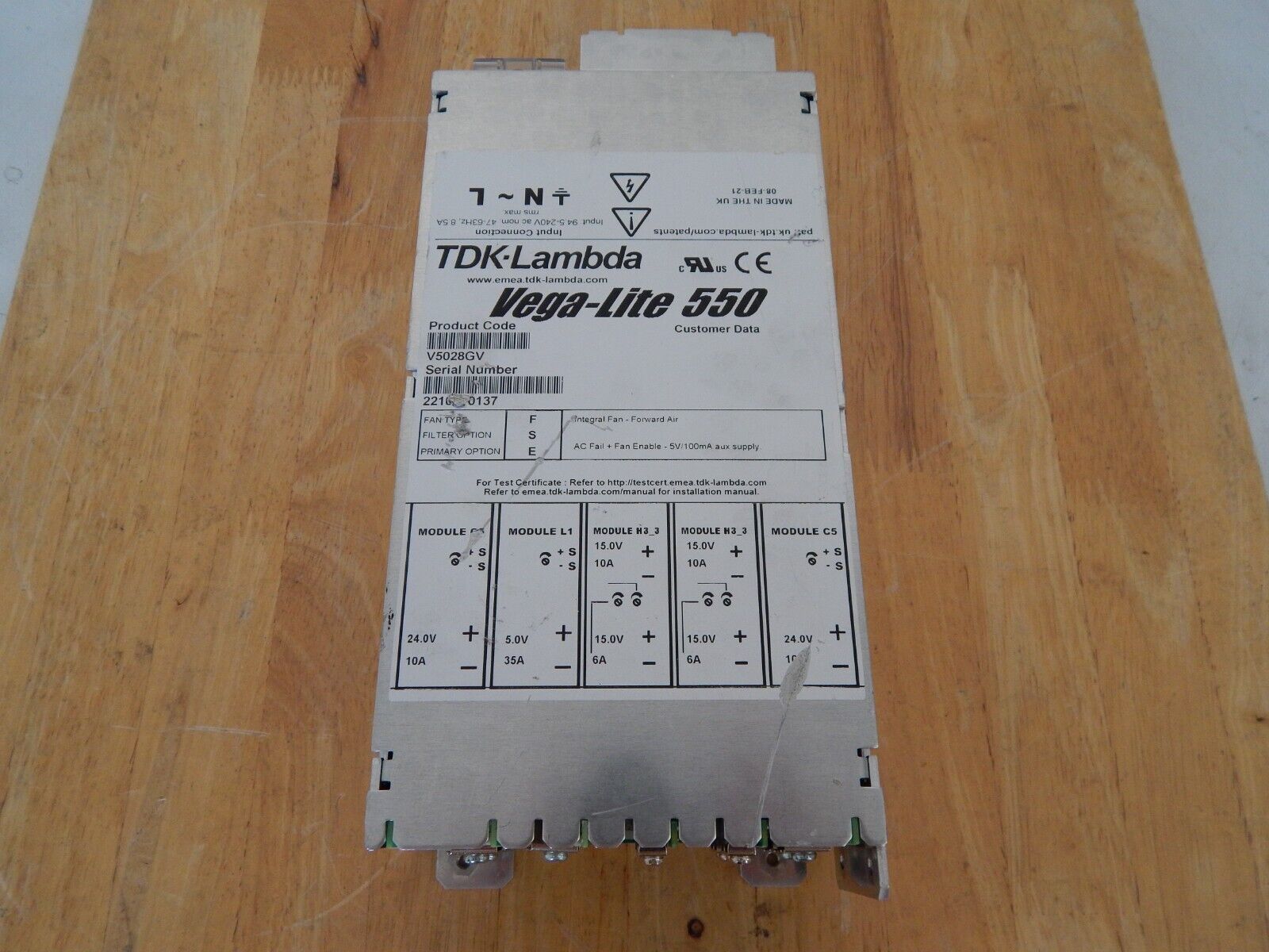 TDK-LAMBDA Vega-Lite 550 V5028GV Power Supply, NEW, 2 in stock, USA TDK-LAMBDA Vega-Lite 550 V5028GV Power Supply, NEW, 2 in stock, USA